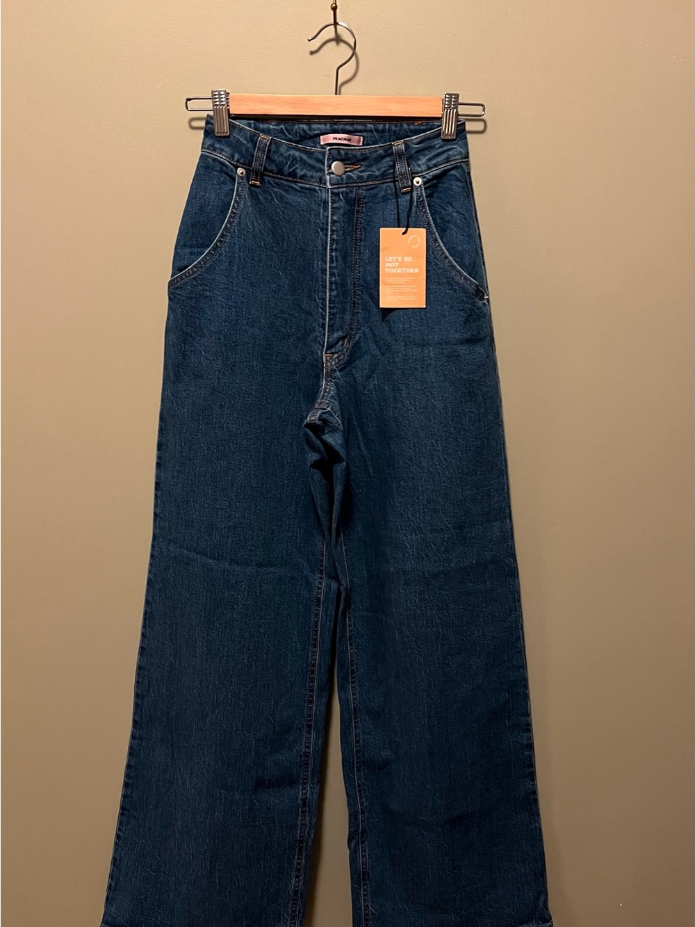 Peachay High-Rise Wide-Leg Jeans in Deep Blue | Size Poppy